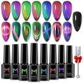 thumbnail image 1 of Set de esmaltes de uñas MIZHSE 9D Cat Eye Gel 8 x 10 ml con barra magnética, 1 of 9