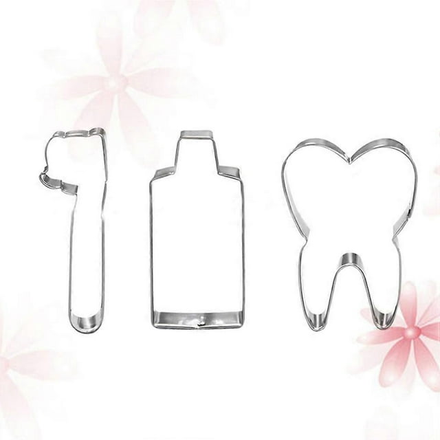 Stainless Steel Cookie Cutters 3Pcs DIY Toothbrush Toothpaste Baking Mold For Kids Crafts Halloween Festivities