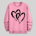 thumbnail image 5 of WREESH Mens Valentines Sweatshirts Graphic Oversized Sweatshirts Loose Casual Heart Printed Round Neck Pullover Tops Spring Shirt Pink, 5 of 6