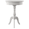 Decor Therapy Round Pedestal End Table with Drawer