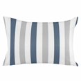 thumbnail image 2 of Blue Gray Striped Throw Pillow Cover, Pillowcase Protectors with Zipper, Breathable Decorative Lumbar Pillow Case Cover, Farmhouse Stripe Art Pillow Shams for Couch Sofa 16x24Inch, 2 of 8