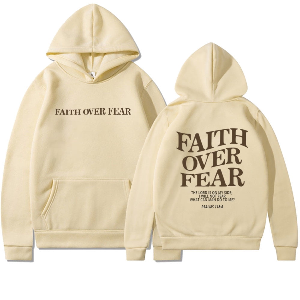 Faith Over Fear Sweat à Capuche Chrétien Sweat à Capuche Jésus Tendance