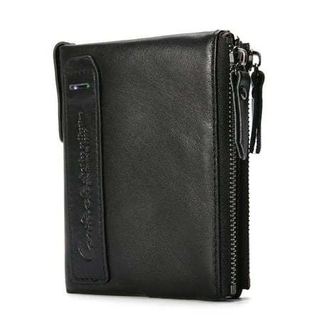 Genuine Leather Slim Wallets For Men - Mens Wallet RFID Blocking Holiday Gifts For Men | Walmart ...