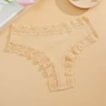 thumbnail image 2 of Swuxness Women's Lace Breathable Underwear, Women's Panties, Women's Solid Color Low Rise Lace Comfortable Tummy Butt Lifting Panties Beige, S, 2 of 4