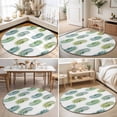thumbnail image 4 of Large Round Rug 8Ft, Green Blue Palm Leaf Non-Slip Washable Circle Rugs Carpet, Summer Botanical Tropical Plants Indoor Outdoor Rug Floor Mats Throw Runner for Bedroom Living Room Bathroom, 4 of 8