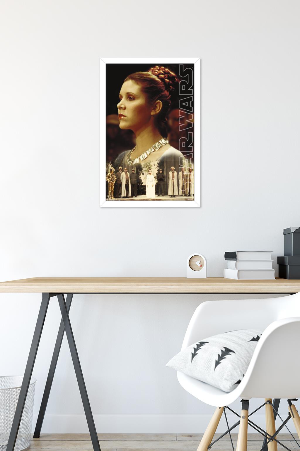 Star Wars: Saga - Princess Leia - Ceremony Wall Poster, 14.725" x 22.375", Framed