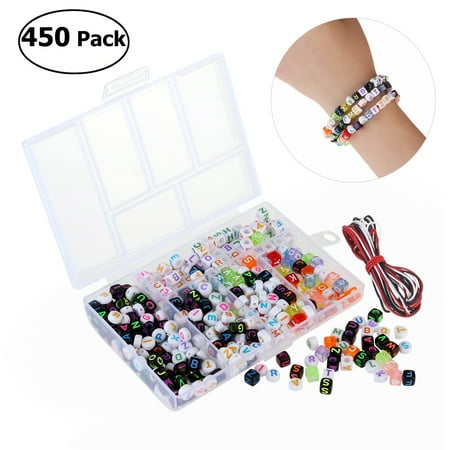 Wire Glass Beads Crafts Jewelry - WINOMO 450pcs Acrylic Beads Toy DIY Jewelry for Children Necklace / Bracelet Crafts DIY Beads Children's Educational Toys