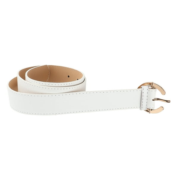 Worgeous White Women's Wide Belt Made of PU Leather and Alloy Perfect for Matching Shorts Dresses or Jeans 3.4CM Wide