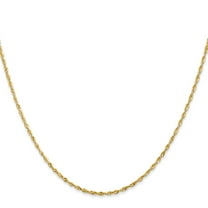 Primal Gold 14 Karat Yellow Gold 1.5mm Extra-Light Diamond-cut Rope Chain