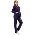 thumbnail image 4 of DODOING Women's Athletic Clothing Sets Velvet Tracksuit Sweatshirts Sweatpants Tracksuits 2Pcs Hoodie and Sweatpants Solid Jogging Suits, 4 of 6