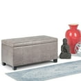 thumbnail image 2 of Dover 36 inch Wide Contemporary Storage Ottoman Bench in Distressed Brown Vegan Leather, 2 of 12