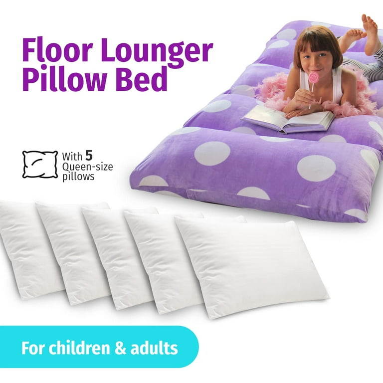 Inexpensive Floor Lounger Made from Pillows • Kids Activities Blog