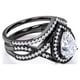 thumbnail image 4 of JeenMata Conjunto Nupcial de Moissanita de Corte Pera de 1,5 Quilates - Conjunto Nupcial - Anillo Art Déco - Anillo de Halo - Anillo de Racimo - Oro Negro de 18 K sobre Plata, 4 of 6
