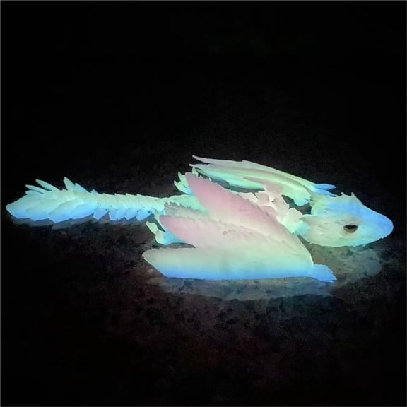 1PC 3D Printed Dragon Feathered Wyvern Dragon Articulated Fidget Dragon Home Office Decor Desk