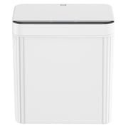 EKO Brio X Bathroom Trash Can, 2.6 Gallon Plastic Motion Sensor Wastebasket, White with Sample Trash Bags Included