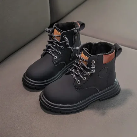 

GEDER-SA Toddler Kids Boys Girls Non-slip Abrasion Resistant Teddy Thermal Martens Biker Shoes