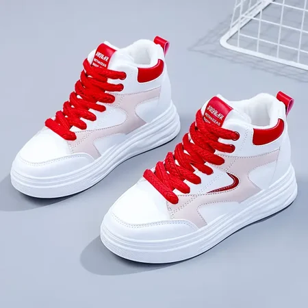 

Women‘s High Top Thermal Lace-Up Skate Shoes Casual Colorblock Sneaker Women‘s Footwear