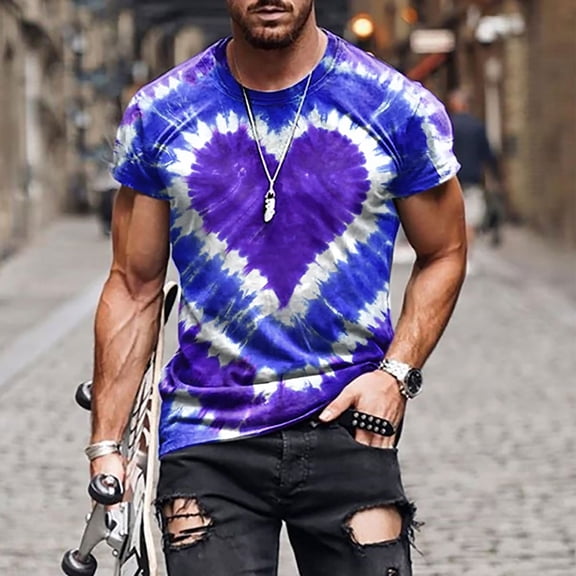 Aayomet T Shirts For Men Men T Shirt Fitness Mens T-shirts For Male Clothing Tshirts Tops Tees Purple,L