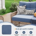 thumbnail image 4 of UDPATIO Patio Conversation Set, Rattan Wicker Furniture, 4 Piece Outdoor Sectional Set with Coffee Table & All-Weather Wicker, Navy Blue, 4 of 8