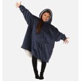 thumbnail image 3 of The Comfy Original Jr Oversized Microfiber Wearable Blanket for Kids, Navy, 3 of 6