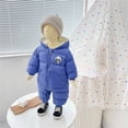 thumbnail image 2 of NOKIO Unisex Baby Snowsuit Infant Cute Bear Hooded Winter Warm Jumpsuit Autumn/Winter Cute Cartoon Bear Hooded Zippered Jumpsuit Party Birthday Indoor And Outdoor, 2 of 4