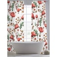 thumbnail image 5 of Red Mushrooms Sheer Curtains 108 Inch Length 2 Panels Set Window Treatments, Maple Leaves Plants Country Botanical Rod Pocket Semi Curtains for Living Room/Bedroom/Kitchen Décor, 104"W x 108"L, 5 of 7