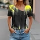 thumbnail image 4 of Camisetas de Manga Corta para las Mujeres Impresas Primavera Verano Botón de la Camiseta Casual, Camisetas de Mujer Casual, 4 of 4