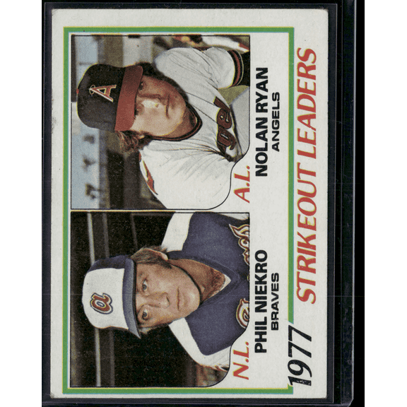1978 Topps #206 Nolan Ryan Phil Niekro 1977 Strikeout Leaders Baseball Card
