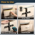 thumbnail image 4 of POWERTEC Cabinet Hardware Jig for Knobs, Handles & Pulls - Adjustable Drill Guide Template Tool for Cabinets, Woodworking, Doors & Drawers, 72186N, 4 of 7