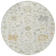 thumbnail image 4 of HomeRoots 622936 8 ft. Ivory, Gray & Taupe Floral Washable Transitional Indoor & Outdoor Round Area Rug, 4 of 9
