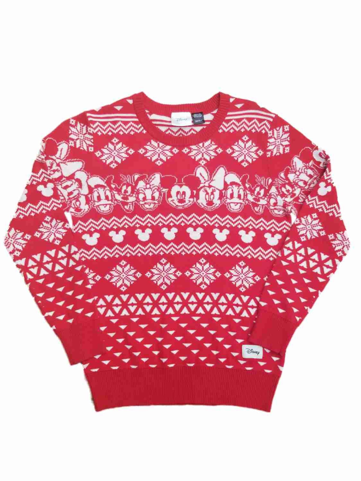 Disney Womens Red & White Character Long Sleeve Lightweight Knit Sweater L  - Walmart.com