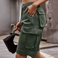 Cargo Shorts for Women Multiple Pockets Mid Rise Cute Pants Knee Length