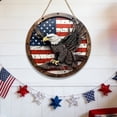 thumbnail image 6 of Independence Day Wooden Sign, Patriotic Star Wall Hanging, USA Flag Round Decor Plaque, Festival Hanging Board for Home, Porch, Door, Yard & 4th of July Celebration, 6 of 6