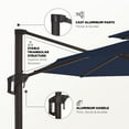 thumbnail image 4 of 12 FT 2 Tiers Round Patio Umbrella Outdoor Cantilever Umbrella, Navy Blue, 4 of 6