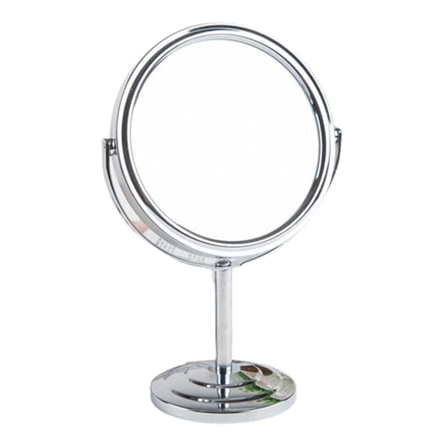 Espejo de tocador de baño independiente de doble cara con pedestal, para maquillaje y afeitado, con visión normal y aumento de 3X.