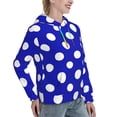 thumbnail image 6 of Sikiie Blue And White Polka Dot Women's Casual Hoodies Long Sleeve Lightweight Pullover Tops Loose Sweatshirt-Large, 6 of 7