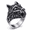Silver, variant on Men's Sculpted Wolf Head Ring, Stainless Steel Gothic Biker Statement Ring, Gold Tone or Silver Tone, US Sizes 7-13, Dark Streetwear and Rock Style for Concerts, Birthday Gifts for Him