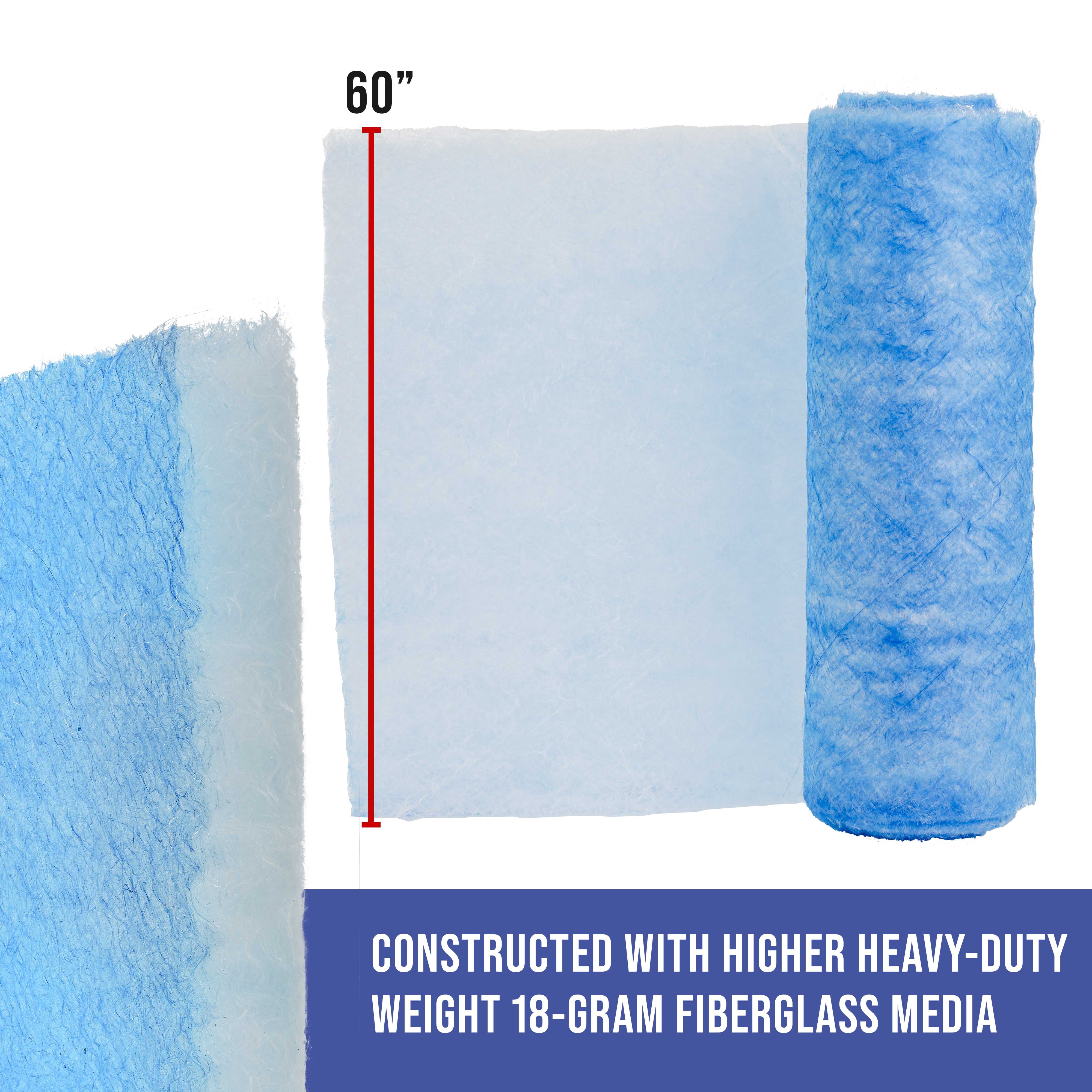 Master Elite Premium Paint Spray Booth Exhaust Filter Roll, 60" x 100' - 18 Gram Heavy-Duty Fiberglass Paint Arrestor - Captures Traps Overspray Paint Particles in Auto Autobody Refinish Booths