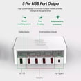 thumbnail image 2 of Methold 818F 6 en 1 rápido Multi-puertos inalámbrico USB C Tipo C Carga rápida QC3.0 Estación de carga de teléfono para Teléfono y Comunicación, 2 of 6