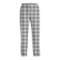 thumbnail image 3 of Garbnen Gray Mens Plaid Pajama Pants Color Block Straight Leg Sleep Pants Men Drawstring Spring Summer Men's Lounge Pants with Pocket, 3 of 6