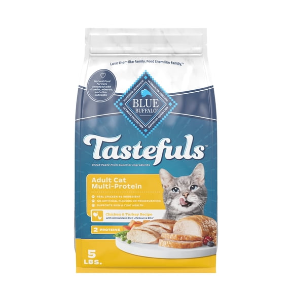 Blue Buffalo Tastefuls Adult Dry Cat Food, Multi-Protein Chicken & Turkey, 5lb BagÂ