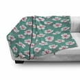 thumbnail image 3 of Floral Soft Flannel Fleece Throw Blanket, Simplistic Garden Flower Motifs Pale Silhouettes and Outlines, Cozy Plush for Indoor and Outdoor Use, 70" x 90", Baby Pink Turquoise, by Ambesonne, 3 of 6