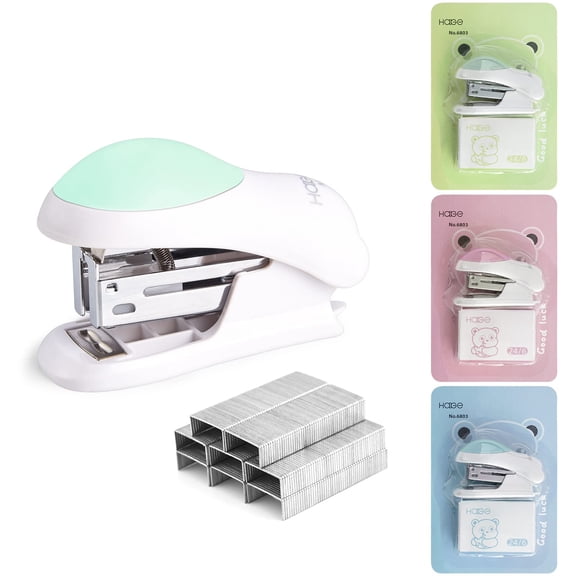 Mini Desktop Stapler 24-Sheet Capacity with 400 Staples Green