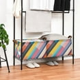 thumbnail image 3 of Yayeee Foldable Storage Basket for Shelves with Handles Waterproof Cloth Bins, Color Striped, 3 of 7