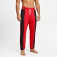 thumbnail image 6 of Guluxicc Men's Straight Leg Pants with Pockets Loose Color Block Elastic Waist Drawstring Trousers for Everyday Wear Summer Casual Outfits, 6 of 8