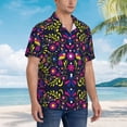 thumbnail image 3 of Balery Colorful Mexican Camisas hawaianas de manga corta para hombre, camisas playeras de corte holgado, camisas de vacaciones con botones,Medium, 3 of 7