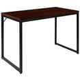 thumbnail image 3 of BizChair Industrial Modern Desk - Commercial Grade Office Computer Desk and Home Office Desk - 47" Long (Mahogany/Black), 3 of 16