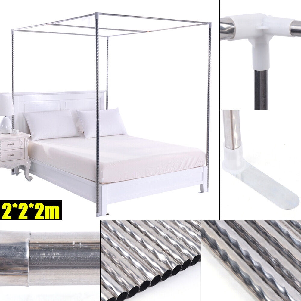 2*2*2m 4-Corner Bed Canopy Frame Post Bracket Mosquito Netting Curtain Support