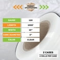 thumbnail image 4 of SSBM Blown Hand Stretch Wrap 15 Inch x 1000 Feet 8 Rolls Clear 120 Gauge Durable Plastic Film for Packing & Moving, 4 of 6
