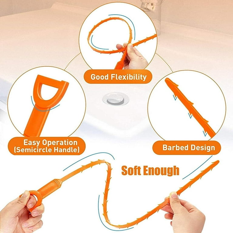 Plumbing Snake Drain Auger Manual Snake Drain Clog Remover with 23Ft/9.8Ft  Flexible Wire Rope Reusable Drain Cleaner with Non-slip Handle for Bathroom